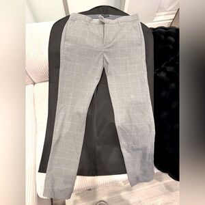 Ted Baker Gray Windowpane Dress Trousers